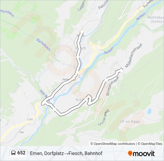 652 Bus Line Map