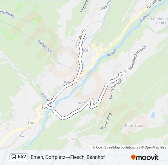 652 Bus Line Map