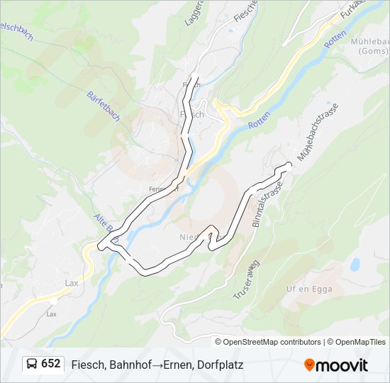 652 Bus Line Map