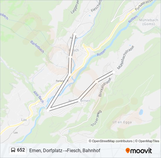 652 bus Line Map