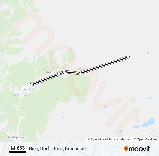 653 Bus Line Map