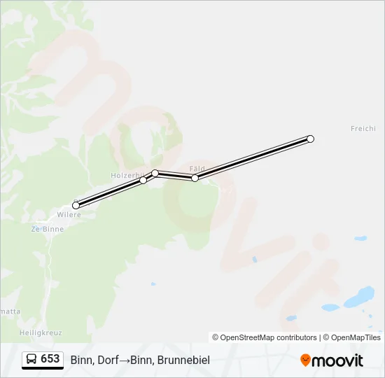 653 Bus Line Map