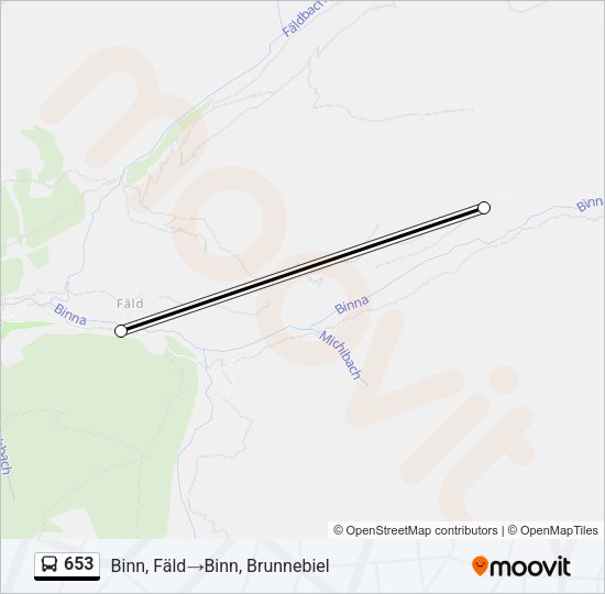 653 Bus Line Map