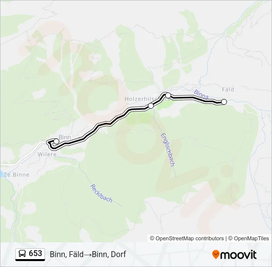 653 Bus Line Map