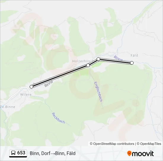 Plan de la ligne 653 de bus