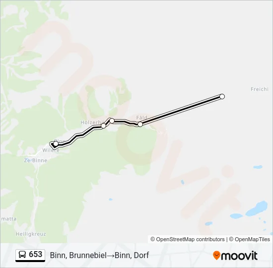 653 Bus Line Map