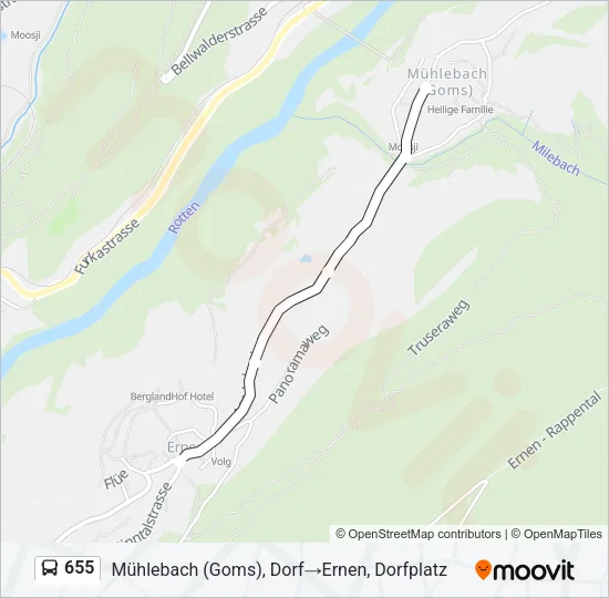 655 Bus Line Map