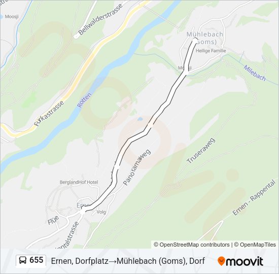 655 Bus Line Map