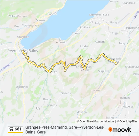 661 Bus Line Map