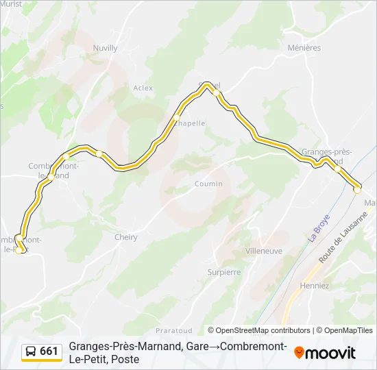 661 Bus Line Map