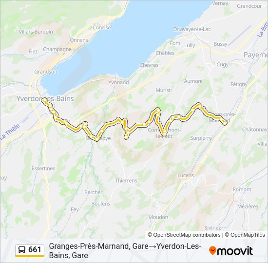 661 Bus Line Map