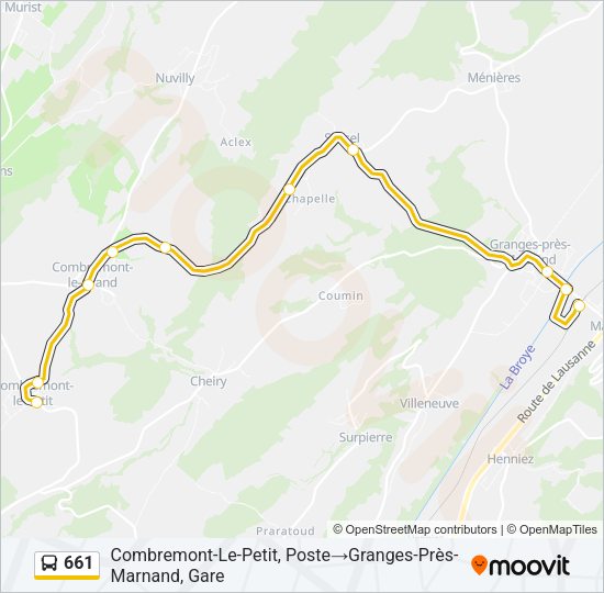 661 Bus Line Map