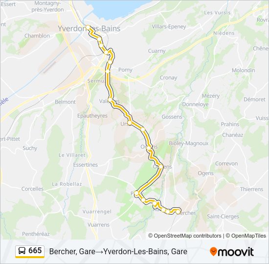 665 Bus Line Map