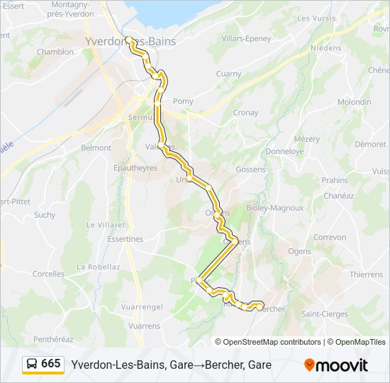 665 Bus Line Map