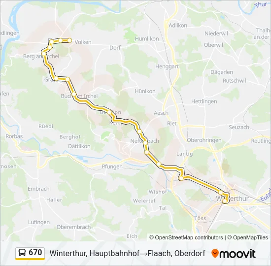 670 Bus Line Map