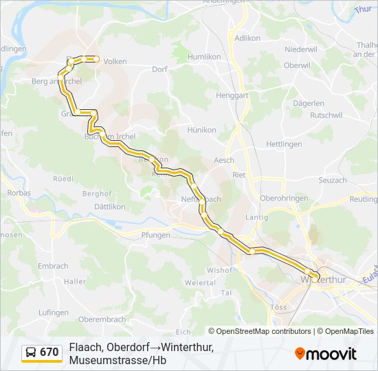 670 Bus Line Map