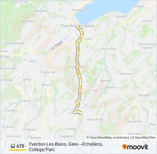 670 Bus Line Map