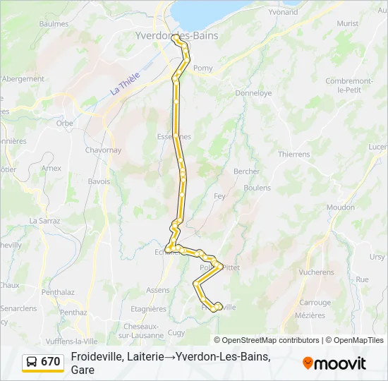 670 Bus Line Map