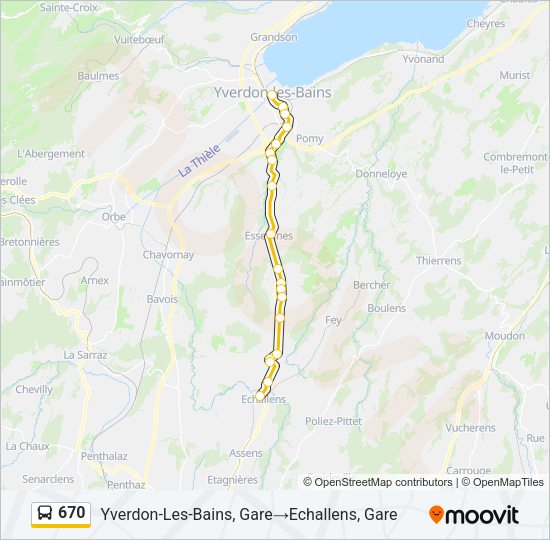 670 Bus Line Map