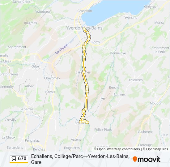 670 Bus Line Map