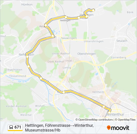 671 Bus Line Map