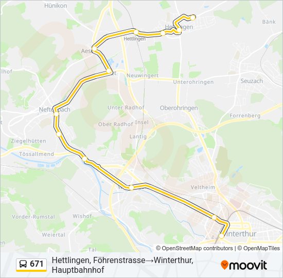 671 Bus Line Map