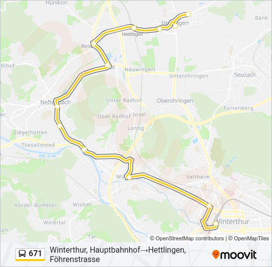 671 Bus Line Map