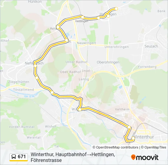 671 Bus Line Map
