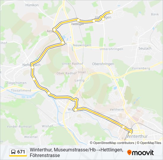 671 Bus Line Map