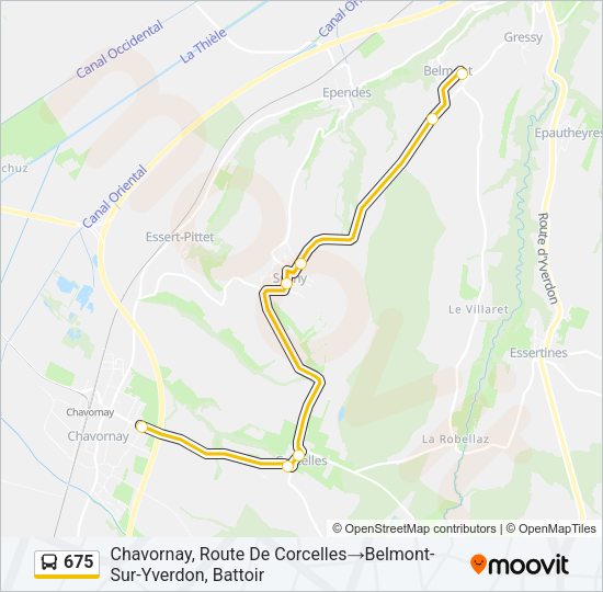 675 Bus Line Map