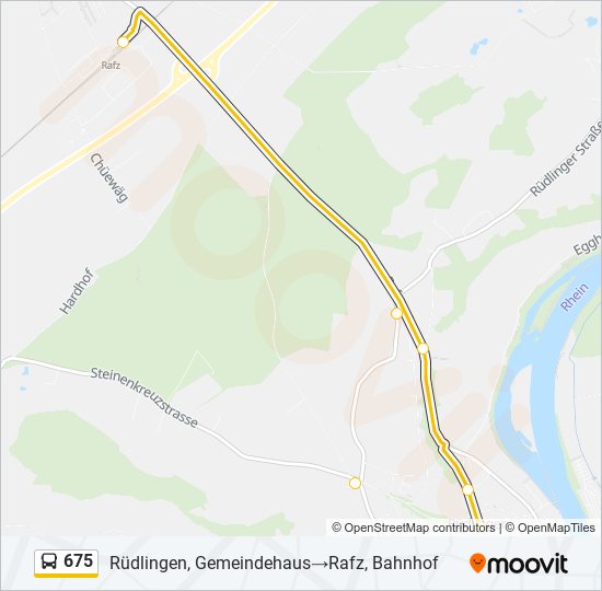 675 Route Schedules, Stops & Maps Rüdlingen, Gemeindehaus‎→Rafz