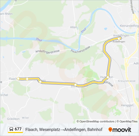 677 Bus Line Map
