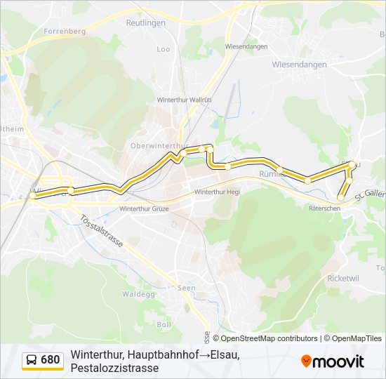 680 Bus Line Map