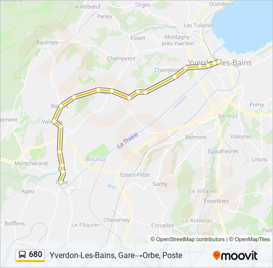 Plan de la ligne 680 de bus