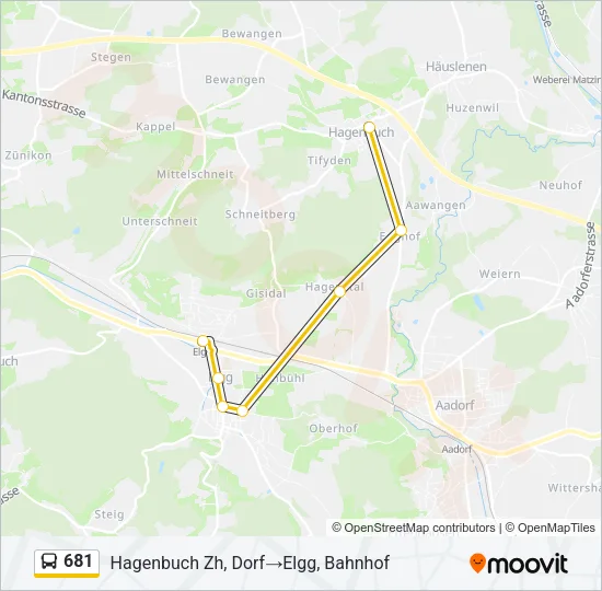 681 Bus Line Map