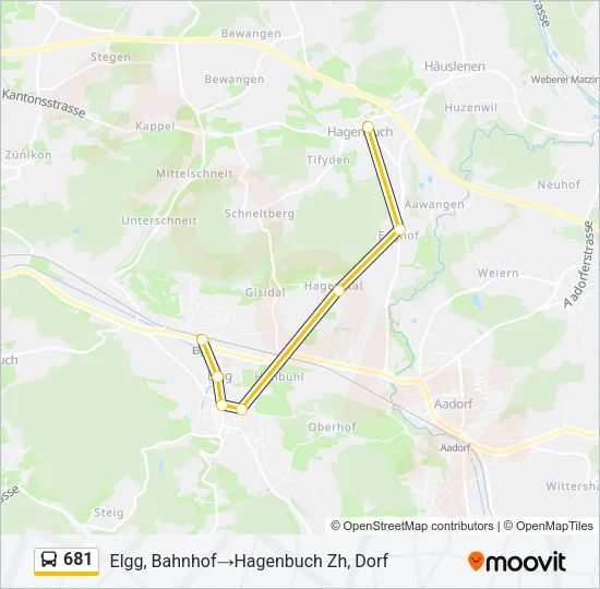 681 Bus Line Map