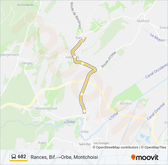 682 Bus Line Map
