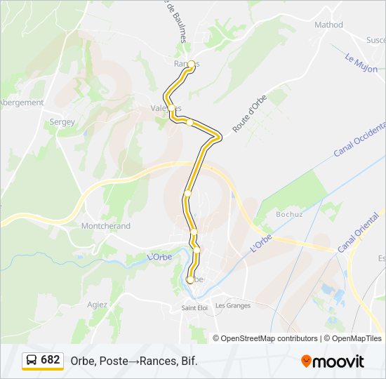 682 Bus Line Map