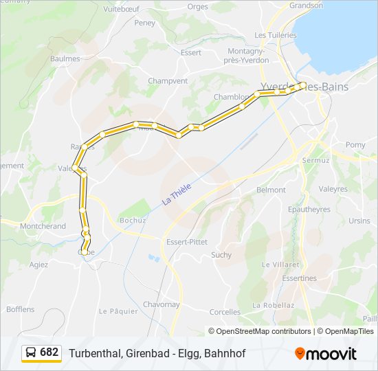 Plan de la ligne 682 de bus