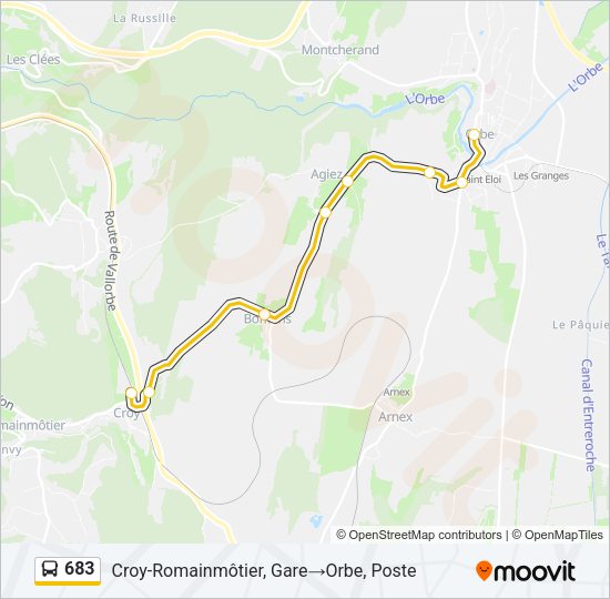 683 Bus Line Map