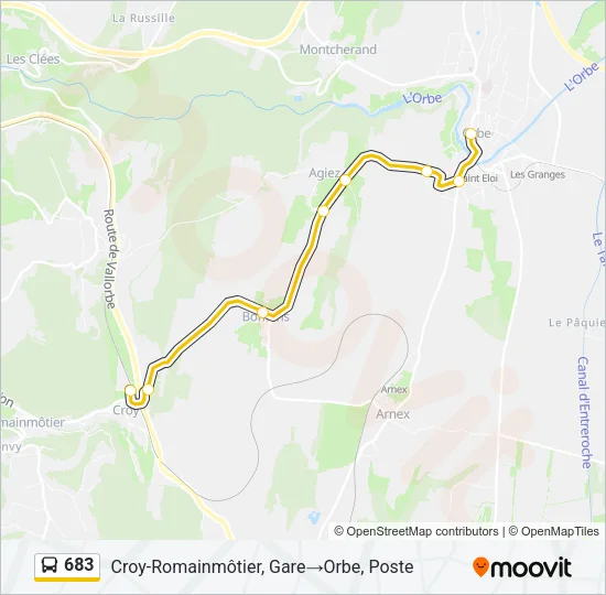 683 Bus Line Map