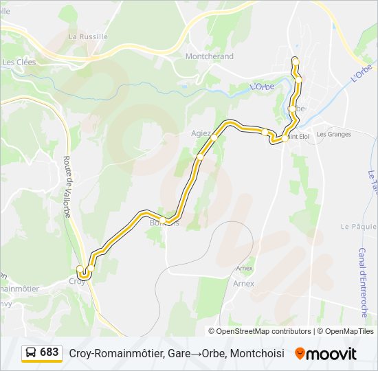 683 Bus Line Map