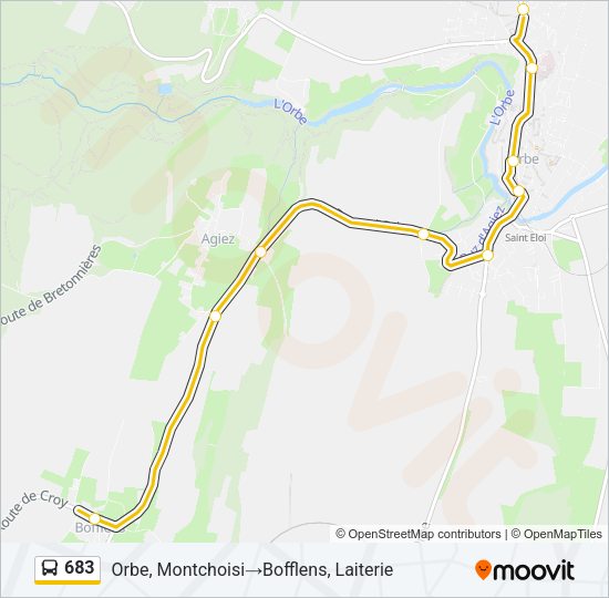 683 Bus Line Map
