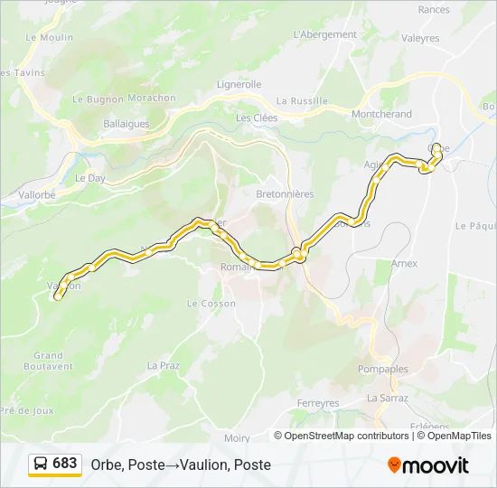 683 Bus Line Map