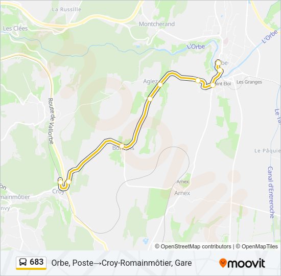683 Bus Line Map