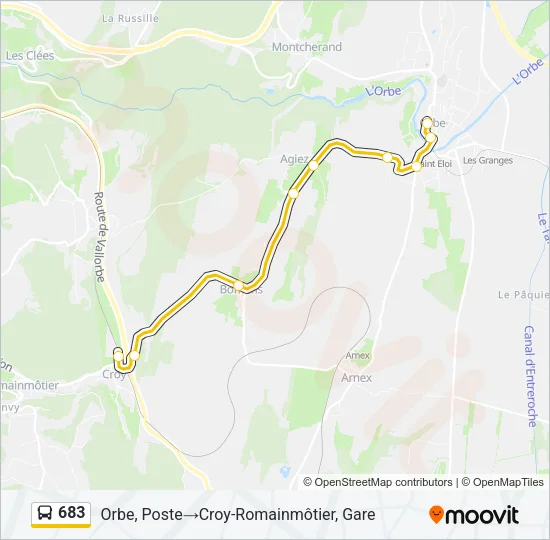 683 Bus Line Map