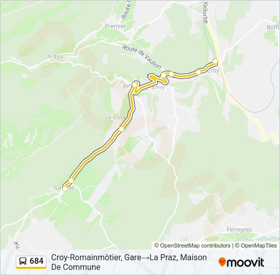 684 Bus Line Map