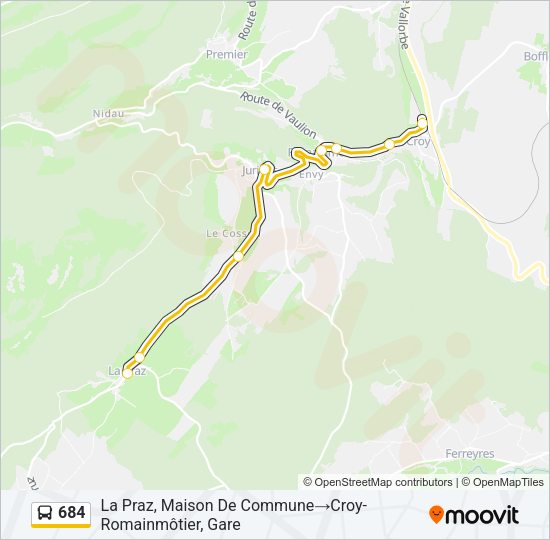 684 Bus Line Map