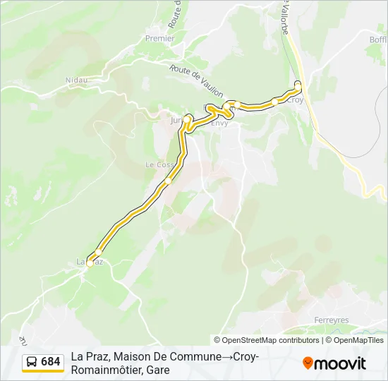 684 Bus Line Map