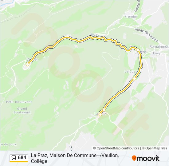 684 Bus Line Map